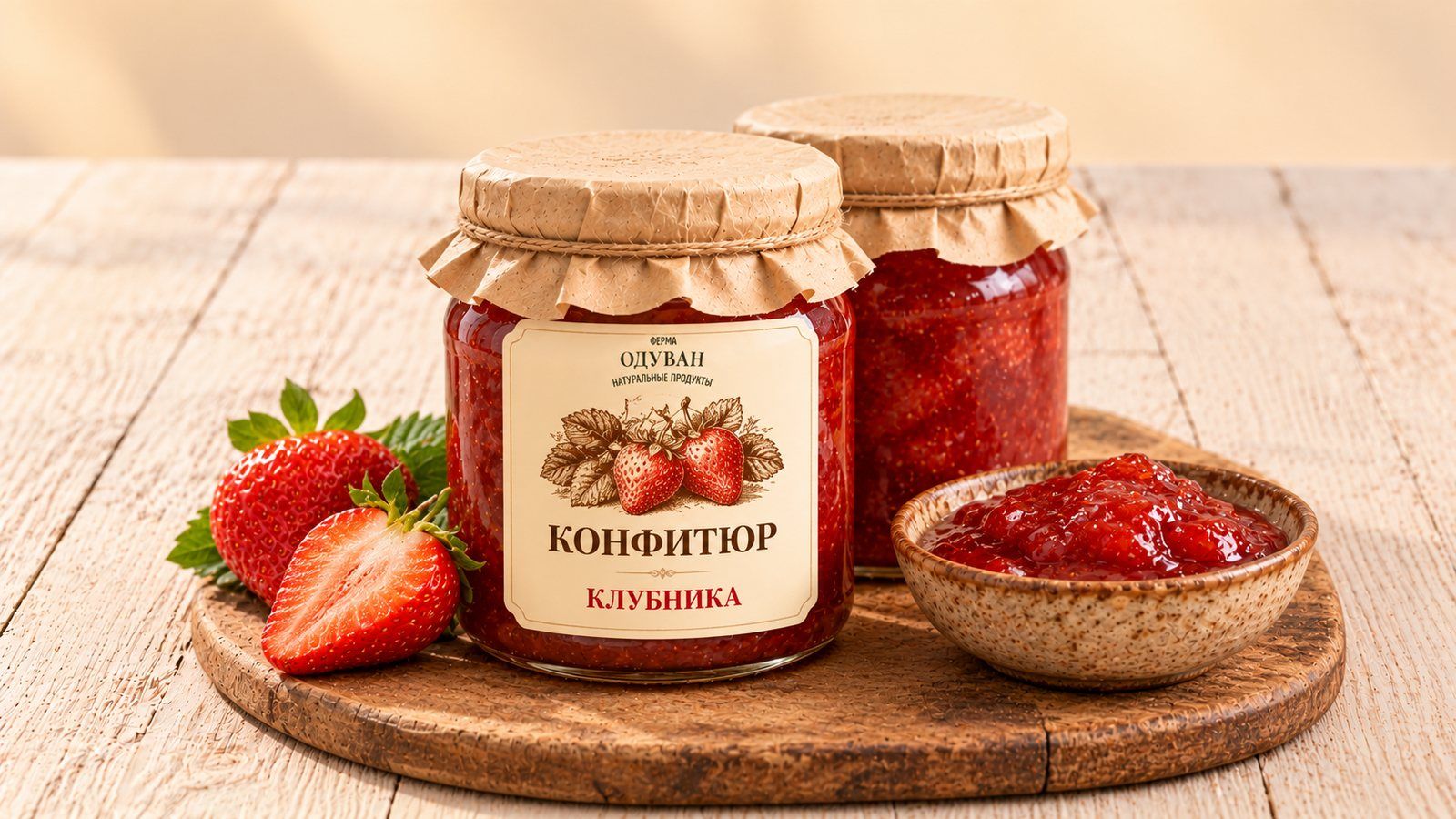 Конфитюр Клубника, 250 мл (нетто 200 г)