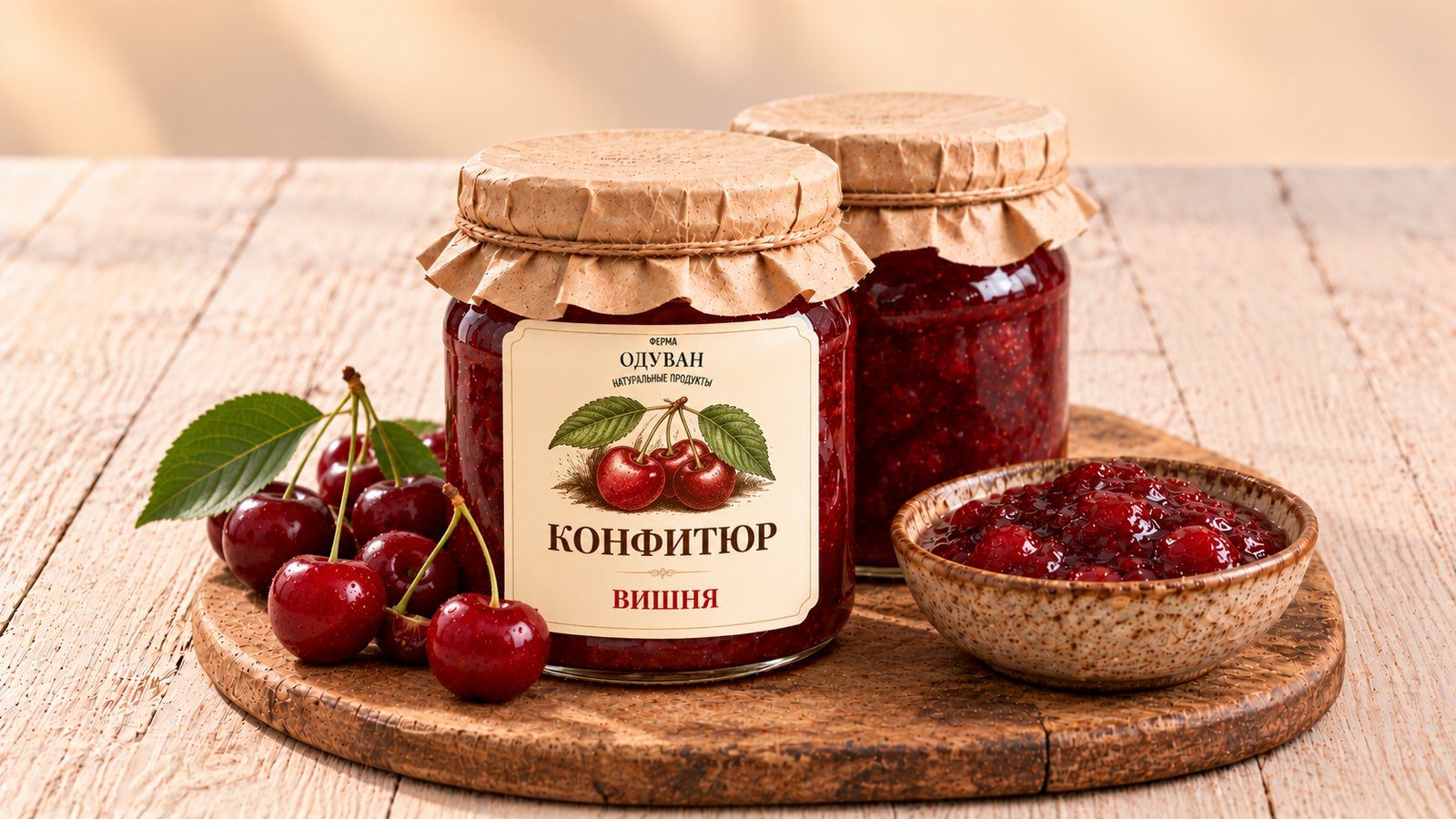 Конфитюр Вишня Владимирская, 250 мл (нетто 200 г)